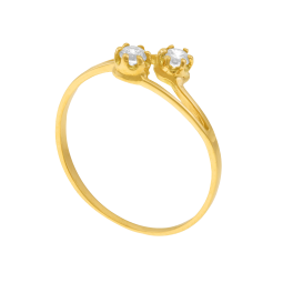 Bague en or jaune et oxydes de zirconium