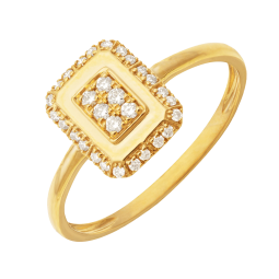 Bague en or jaune et diamants 