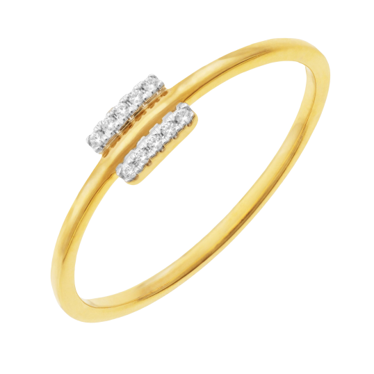 Bague en or jaune et rhodié et diamants