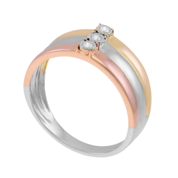 Bague en 3 ors et diamants
