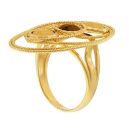 Bague en or jaune et cristaux de synthèse 