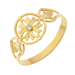 Bague en or jaune et oxyde de zirconium 