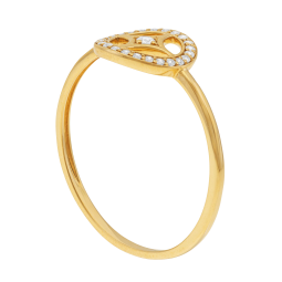 Bague en or jaune et oxydes de zirconium