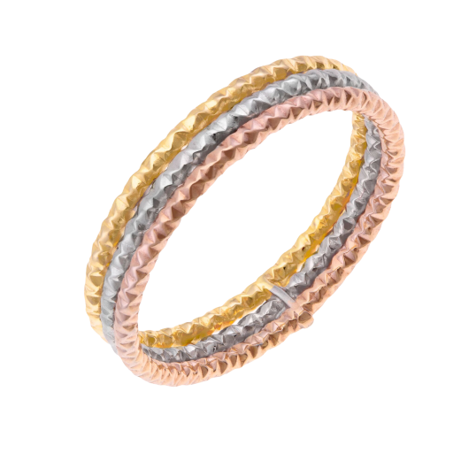 Bague en or jaune et rhodié