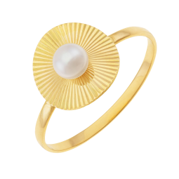 Bague en or jaune et perle de culture