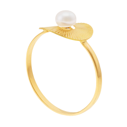 Bague en or jaune et perle de culture