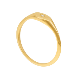 Bague en or jaune et oxyde de zirconium 