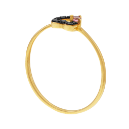 Bague en or jaune, tourmaline et spinelle, coeur