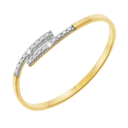 Bague en or jaune et rhodié, diamants