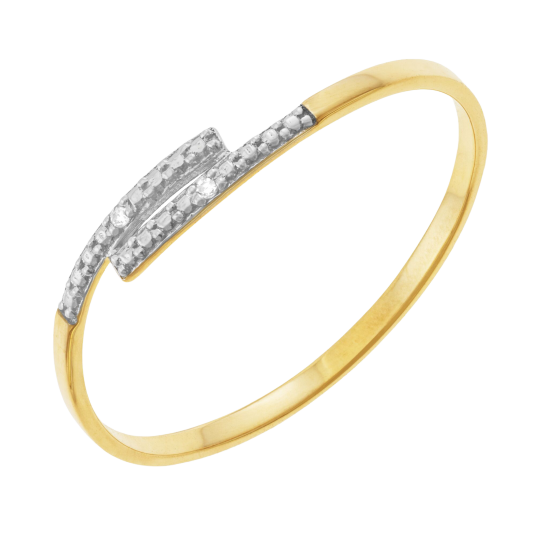 Bague en or jaune et rhodié, diamants