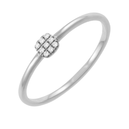 Bague en or gris et diamants