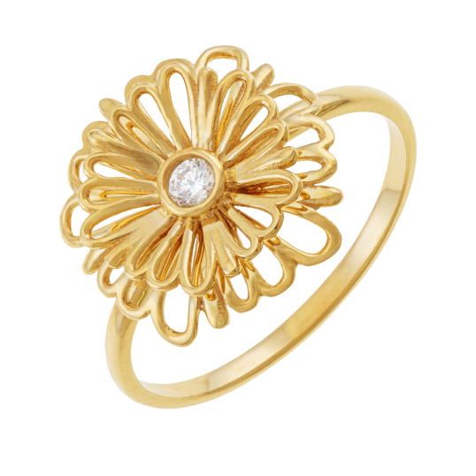 Bague en or jaune et diamant