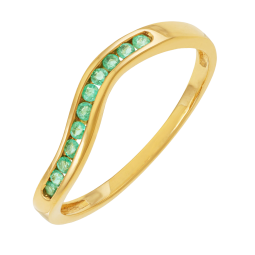 Bague en or jaune et émeraudes