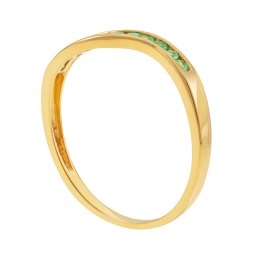 Bague en or jaune et émeraudes