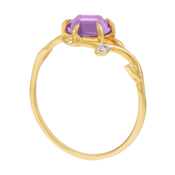 Bague en or jaune et rhodié, améthyste et topazes