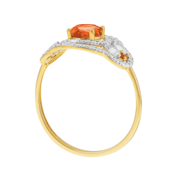 Bague en or jaune et rhodié, oxydes de zirconium