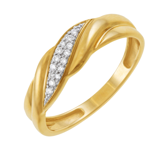 Bague en or jaune et rhodié, diamants 