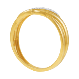 Bague en or jaune et rhodié, diamants 