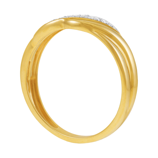 Bague en or jaune et rhodié, diamants 