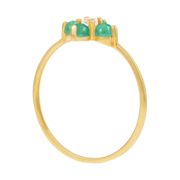 Bague en or jaune, aventurines et topaze