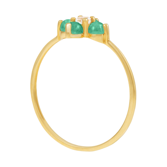 Bague en or jaune, aventurines et topaze