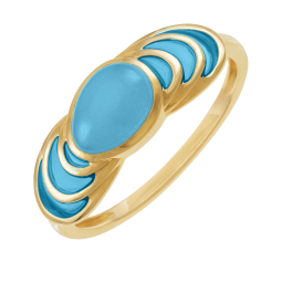 Bague en or jaune, verre et laque