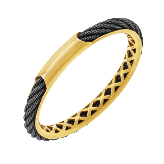 Bague en or jaune et acier