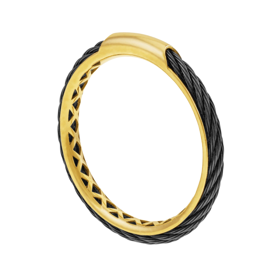 Bague en or jaune et acier