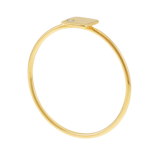 Bague en or jaune et oxyde de zirconium Bague en or jaune et oxyde de zirconium