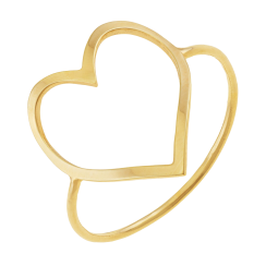 Bague en or jaune, coeur