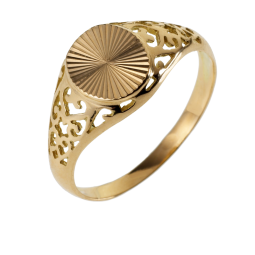 Bague chevalière filigrane en or jaune