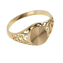 Bague chevalière filigrane en or jaune