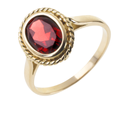 Bague en or jaune et grenat