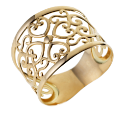 Bague en or jaune filigrane