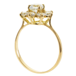 Bague en or jaune et oxydes de zirconium