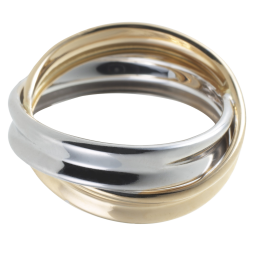 Bague en 2 ors croisée