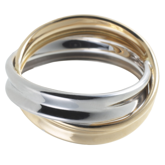 Bague en 2 ors croisée