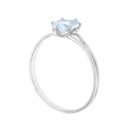 Bague en or gris et aigue marine