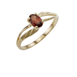 Bague en or jaune et grenat