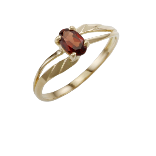 Bague en or jaune et grenat