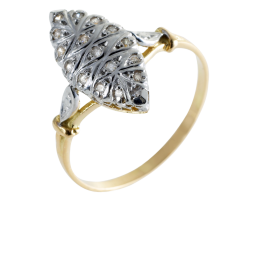 Bague en or rhodié et diamants