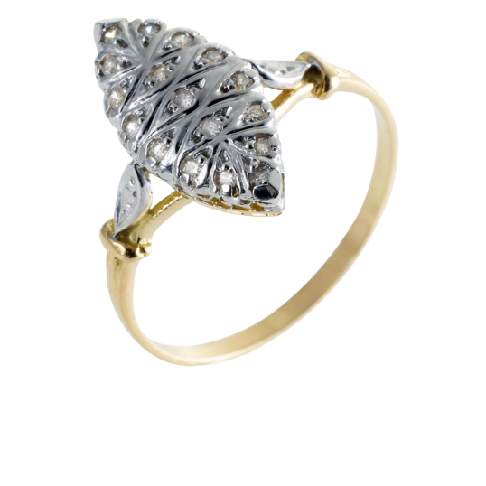 Bague en or rhodié et diamants