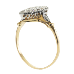 Bague en or rhodié et diamants