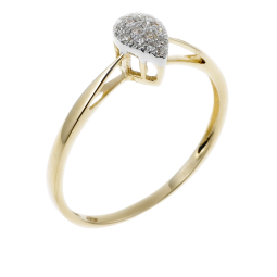 Bague en or jaune rhodié et diamants
