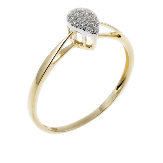 Bague en or jaune rhodié et diamants