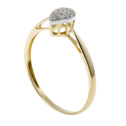 Bague en or jaune rhodié et diamants