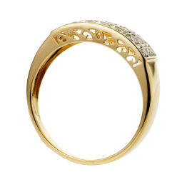 Bague en or jaune rhodié et diamants