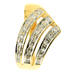 Bague en or jaune rhodié et diamants