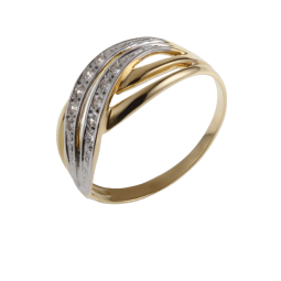 Bague en or jaune rhodié et diamants