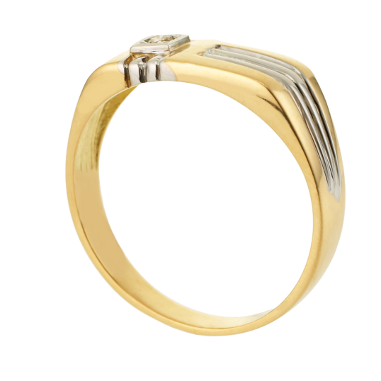 Bague en or jaune rhodié et diamant